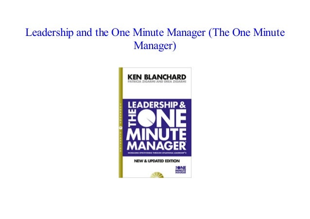 One Minute Manager Ken Blanchard Pdf